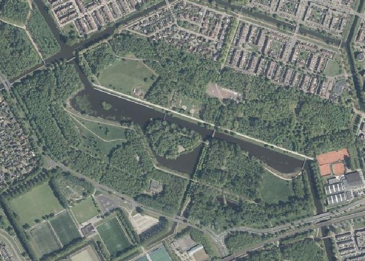 Luchtfoto van het Beatrixpark